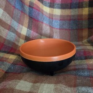 Orange and Black Decorative Bowl